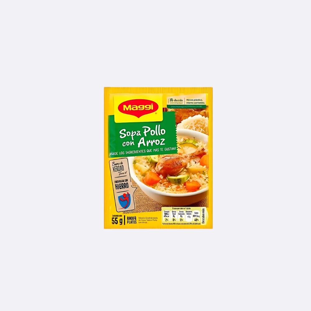 Maggi Sopa Pollo con Arroz - Paquete X 55 GR