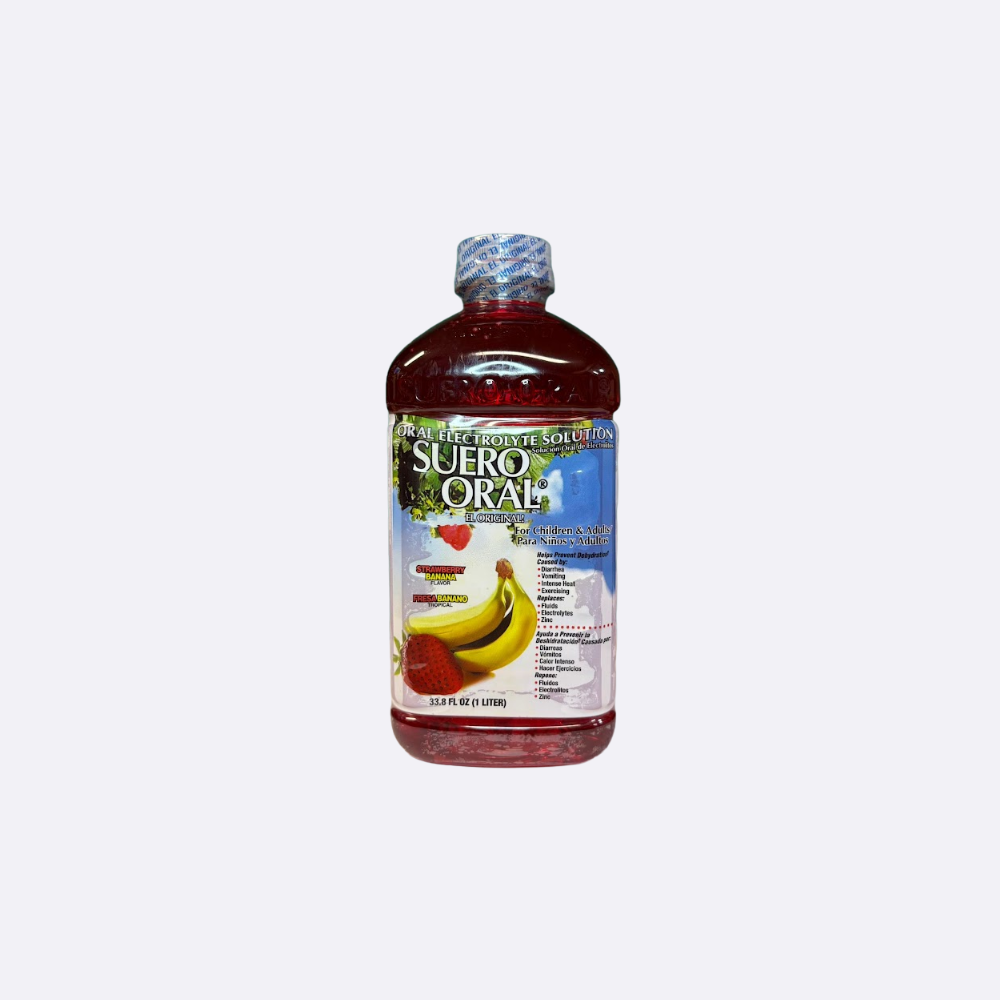 Suero Oral de Banano y Fresa - Botella X 33.8 OZ