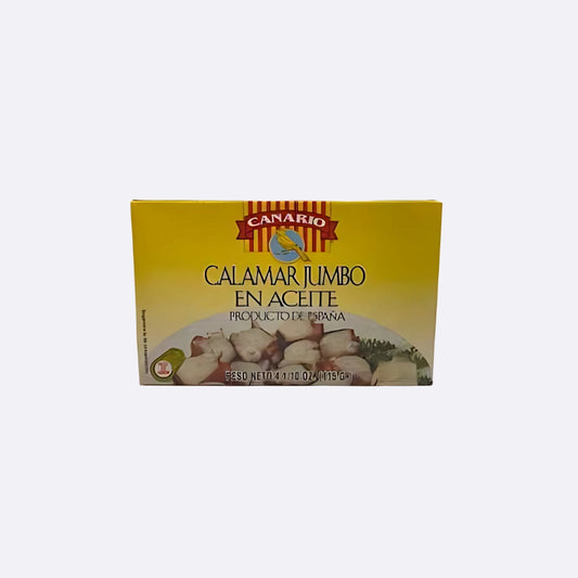 Canario Calamar Jumbo en Aceite - Lata X 113 GR