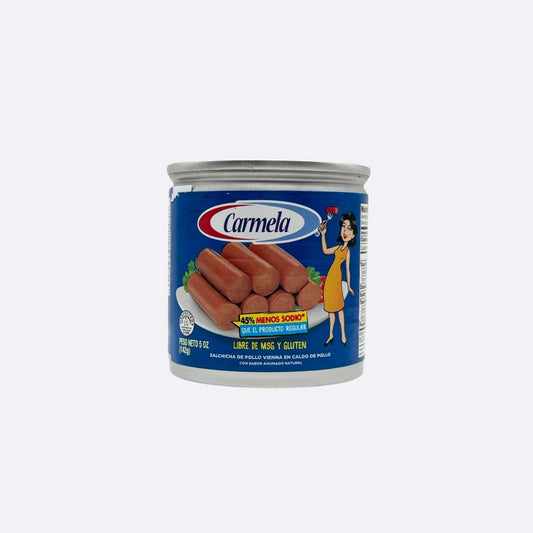 Carmela Salchicha de Pollo Bajo en Sodio - Lata X 142 GR
