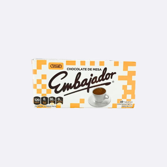Cortés Embajador Chocolate de Mesa - Paquete X 9.2 OZ