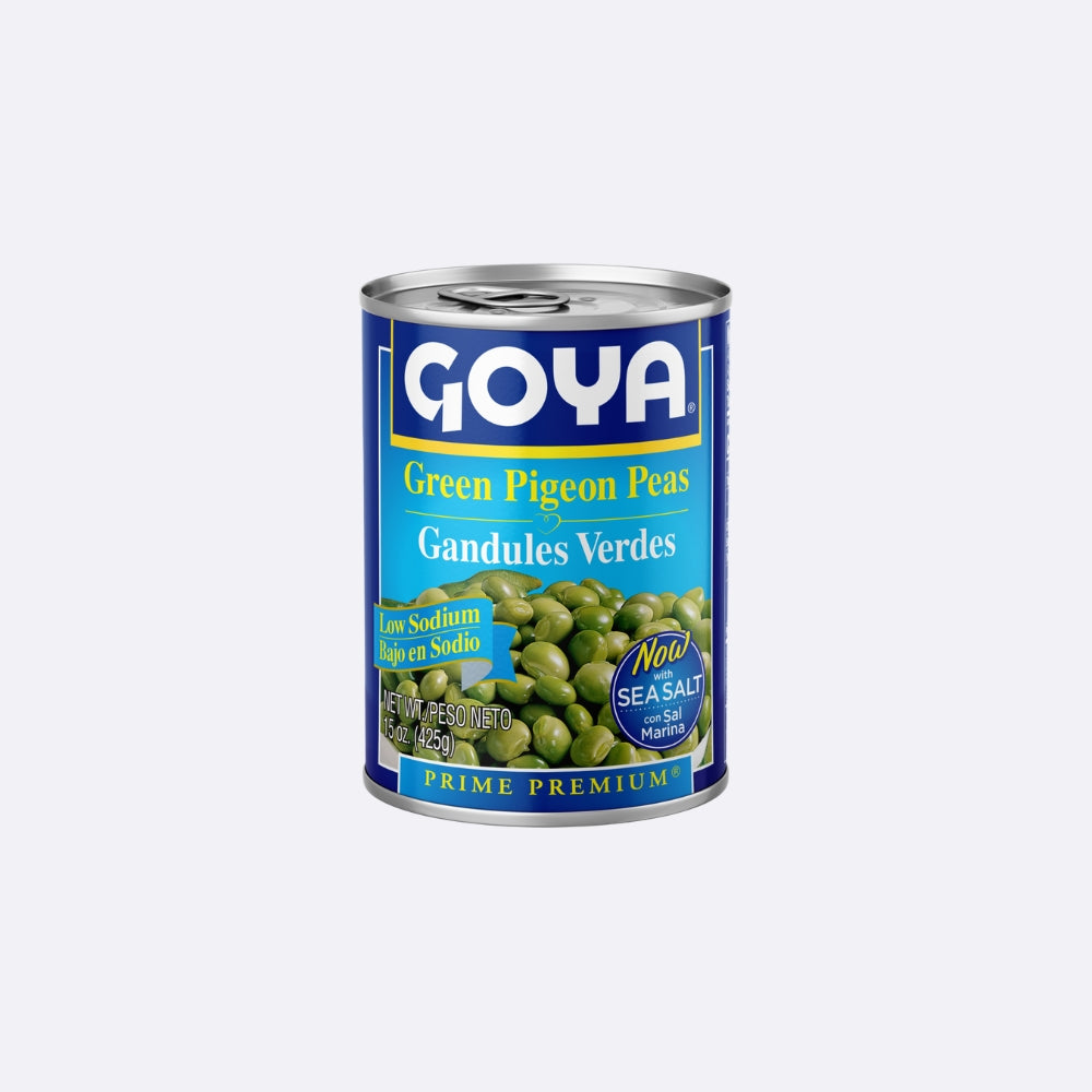 Goya Gandules Verdes Bajo en Sodio con Sal Marina - Lata X 425 GR