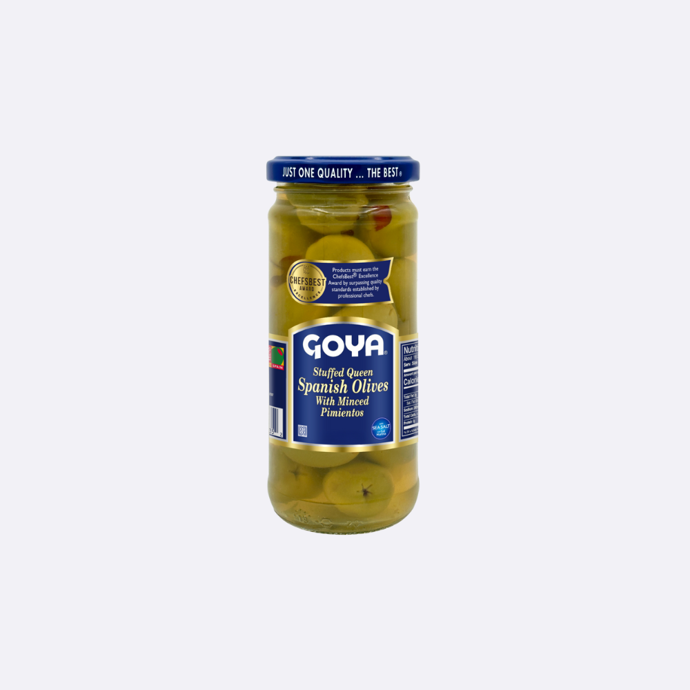 Goya Olives Stuffed Queen Spanish Olives with minced peppers x 96 gr