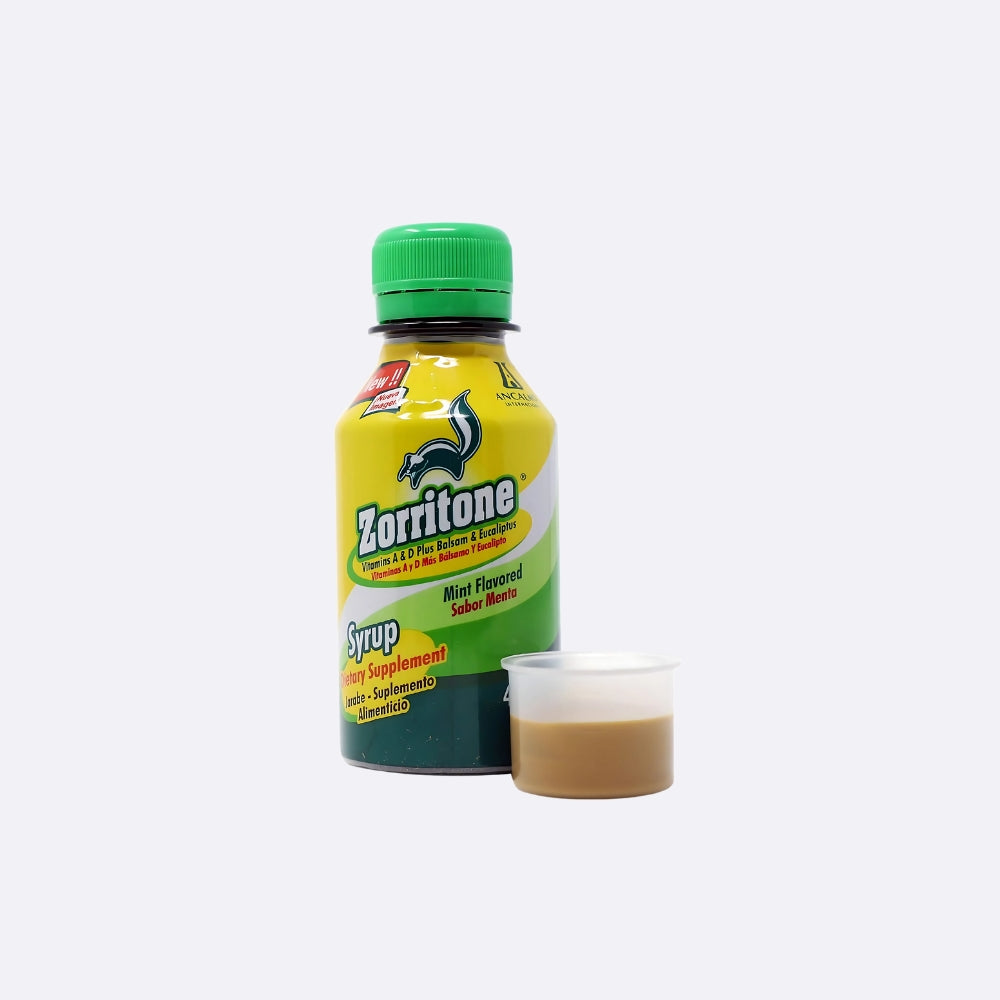 Zorritone Syrup Jarabe Suplemento Alimenticio Sabor a Menta - Frasco X 4 OZ